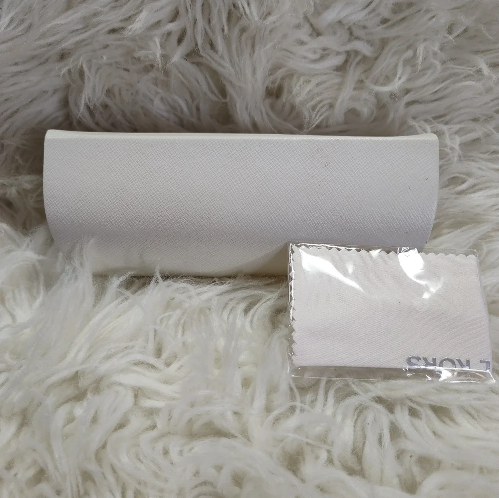 Michael Kors White Silver Logo Eyeglass Case
